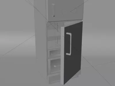 FREE Old Refrigerator Fridge - White Free 3D model