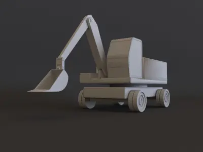 excavator wooden toy 3D model