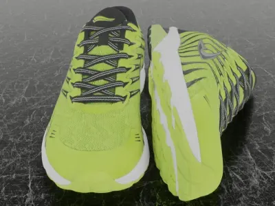 LD 3D SHOES - YELLOW Low-poly 3D model