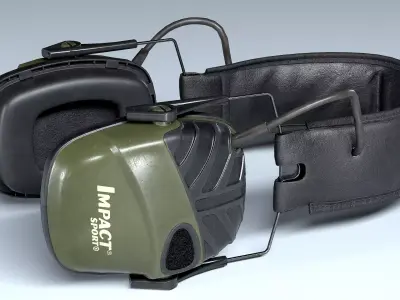 Howard Leight Impact Sport Tactical shooting headphones Low-poly 3D model