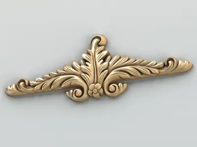 Carved decor horizontal 018 3D model