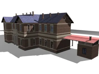Railway station 3D model