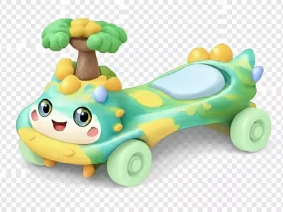 Kids Swing Car Toy Cute 9 Low-poly 3D model