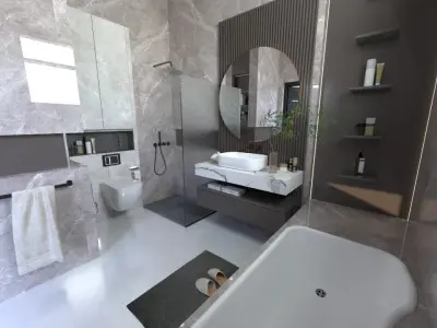 Modern Luxury Bathroom Concept Scene 3D model