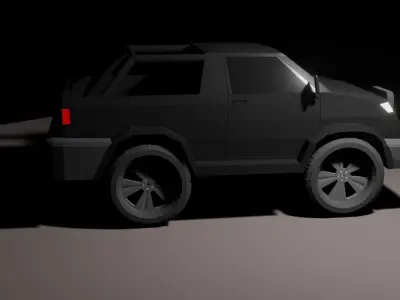 Low poly pickup truck Low-poly 3D model