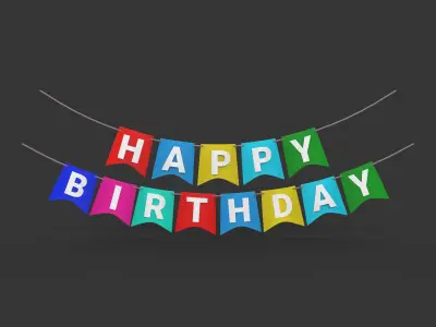 Happy Birthday Banner 3D model