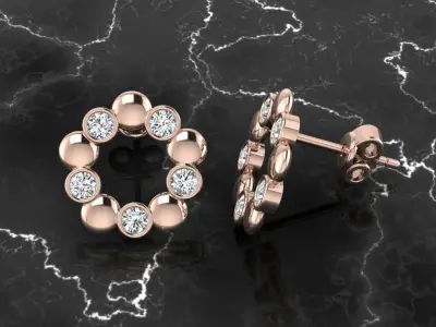 Jewelry Earring 3D print model 4