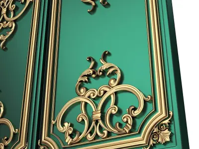 Backgammon Set 06 Green Low-poly 3D model