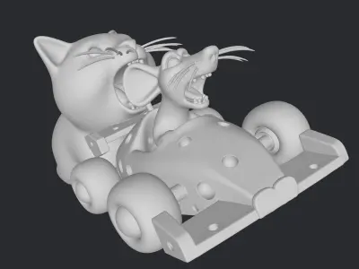cheese f1 car mouse and cat 3D print model