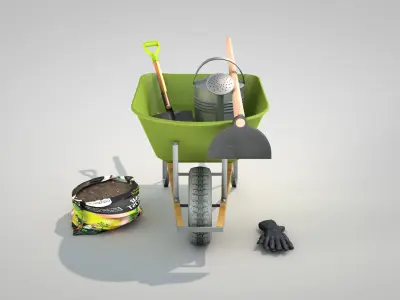 Garden tool set - classic 3D model