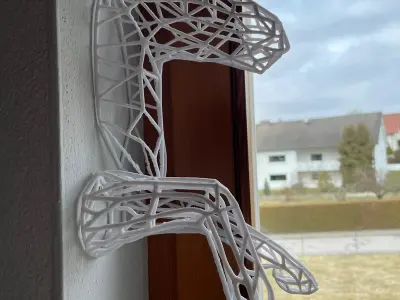 printready WireframeHorse Wall decoration Artwork 3D print model