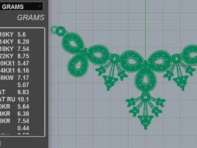 Victorian Teardrop Diamond Statement Necklace 3D print model