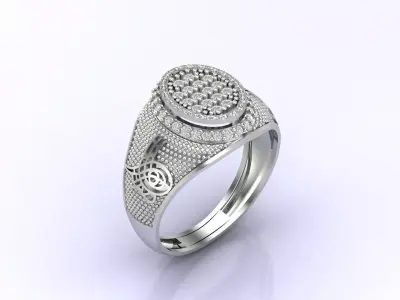 Print Ready STL 3DM  Gents Rings Diamond Men Ring  3D print model 220