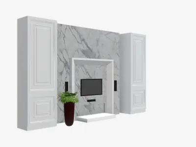 Deco TV Wall PBR 3D model