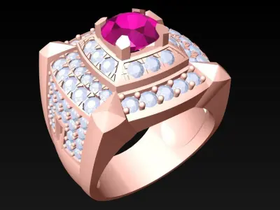 Diamond Rings - Mens Ring - N5238 3D print model