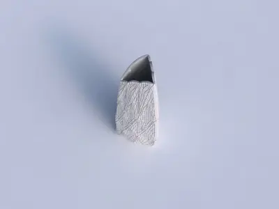 Vase curved tipping triangle with dense mosaic plates 3D print model