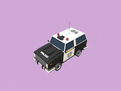 Lowpoly Police Car Low-poly 3D model