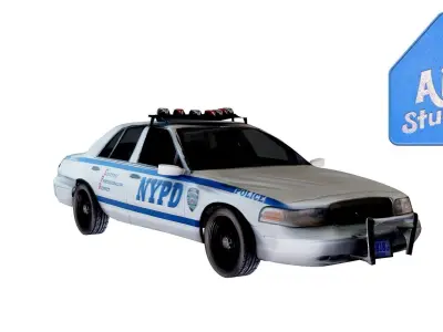 NYPD Police Car Low-poly 3D model
