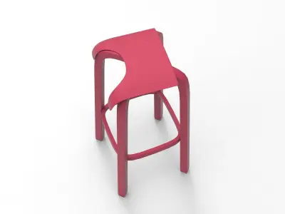 Leaf Barstool Low-poly 3D model