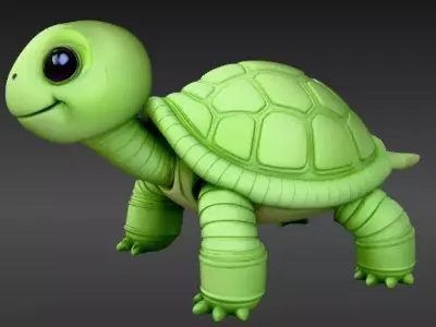 Baby Turtle Cute Articulated Tortoise 3D Print Model 3D print model