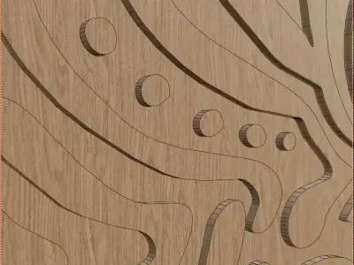 Decorative Wooden Wall Model 10 Low-poly 3D model