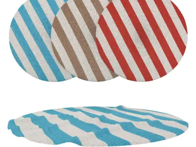 Round Rug Set 239 3D model