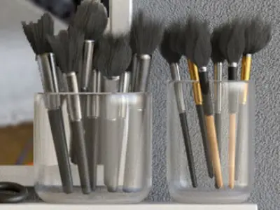 Table Chair Cosmetics 3D model