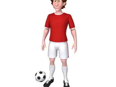 Football Player Soccer Cartoon 3D model