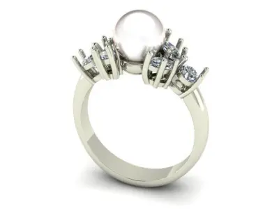 pearl Dimond ring 3D print model