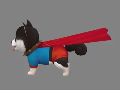 Cartoon puppy - Super Dog Low-poly 3D model