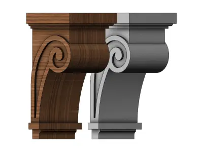Simple scroll Corbel 3D print model