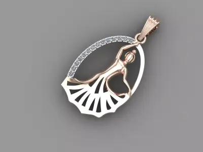 Dancing Doll Gold Pendan 3D print model