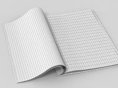 Magazine 2 book with beach Low-poly 3D model