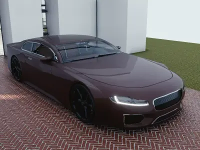 BLENDER EEVEE Brandless Sports GT  Low-poly 3D model