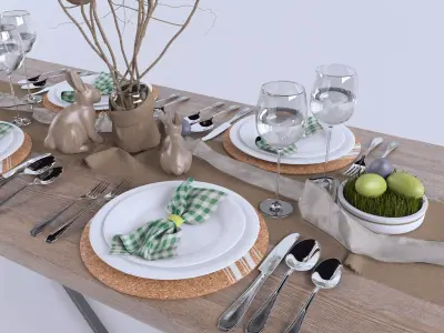 Full Easter Table set  3D model