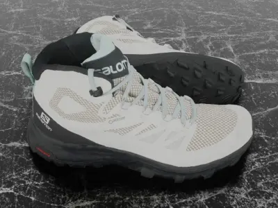 SALOMON OUTLINE GTX 3D BOOTS -WHITE - BLACK Low-poly 3D model