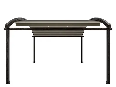 Motorized Pergola 4 rusty iron 3D model