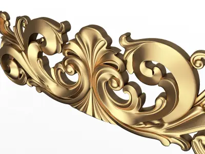 Carved Plaster Molding Decoration 023 Low-poly 3D model