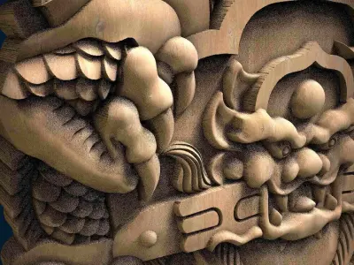 Carved panel painting STL 3D print model order