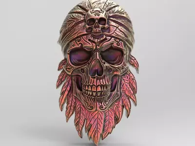 feathur skull decor cnc  3D print model