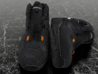 UNIKHAN WORK BOOTS 3D - BLACK Low-poly 3D model