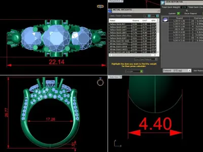 Jewelry Diamond Ring 3D Print Model 3D print model 10