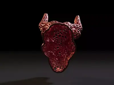 Bull head Voronoi 3D print model purchase