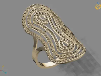 Vintage Womens Diamond Ring Women Rings 3dmodels 3D print model 3D print model 20