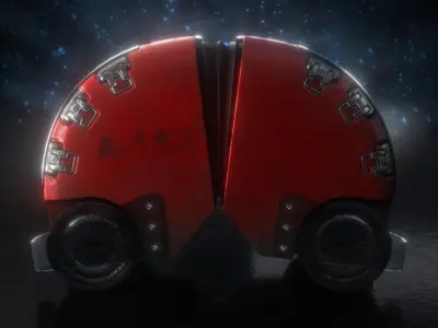 Sci fi Pillbug self-driving car 3D model