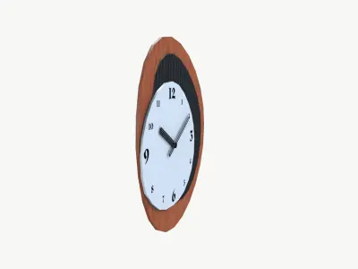 Wall Clock Low-poly 3D model 2