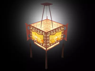 Chinese lanterns Low-poly 3D model