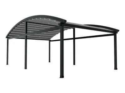 Motorized Pergola 2a weathered black steel 3D model