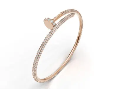 Luxury Nail-Inspired Diamond Bracelet 3D print model