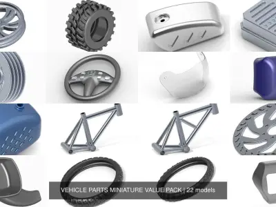 VEHICLE PARTS MINIATURE VALUE PACK 3D Model Collection